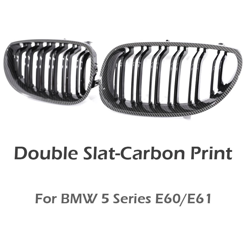 Nyregrill i gloss black / karbonlook for BMW 5-serie E60/E61 (2004–2009)