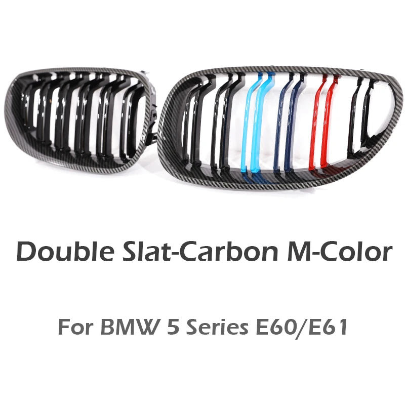 Nyregrill i gloss black / karbonlook for BMW 5-serie E60/E61 (2004–2009)