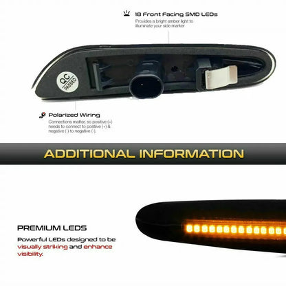 LED sideblinklys foran – røykfarget, for BMW 1-, 3- og 5-serie