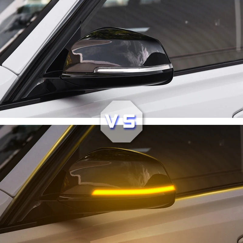 Dynamiske LED blinklys i speil for BMW 1–4-serie, X1, M2 og i3 (sekvensielle)
