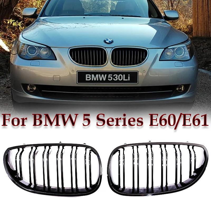 Nyregrill i gloss black / karbonlook for BMW 5-serie E60/E61 (2004–2009)