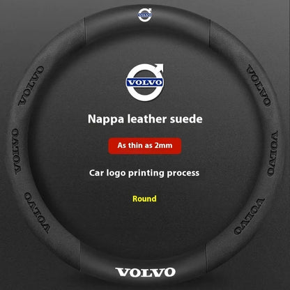 Karbonstil rattrekk i skinn for Volvo