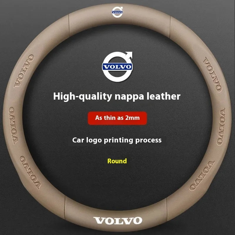 Karbonstil rattrekk i skinn for Volvo
