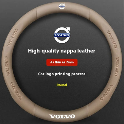 Karbonstil rattrekk i skinn for Volvo