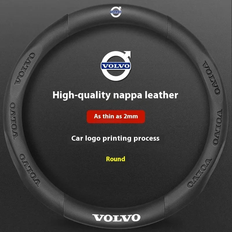 Karbonstil rattrekk i skinn for Volvo